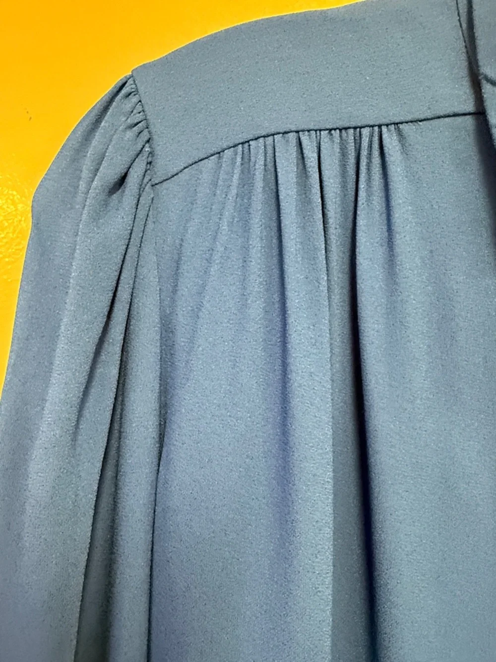 Another Tomorrow Classic Royal Blue Long-Sleeve Button-Up Blouse - Picture 4 of 5